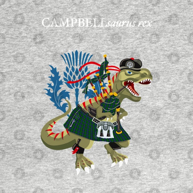 Clanosaurus Rex CAMPBELLsaurus Campbell Ancient Blue Family Tartan by BullShirtCo